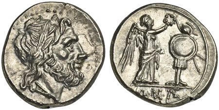 Anonymous, Victoriatus, Sicily, ca. 211-208 BC; AR (g 3,00; mm 17; h 1);...