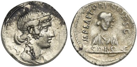M. Plaetorius M.f. Cestianus, Denarius, Rome, 69 BC; AR (g 3,88; mm 17; h 3);...