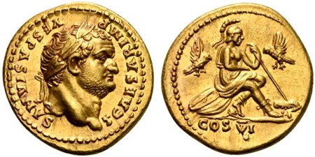 Titus, as Caesar, Aureus struck under Vespasian, Rome, AD 77-78; AV (g 7,36;...