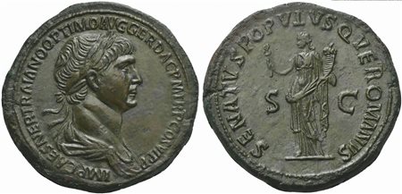Trajan (98-117), Sestertius, Rome, AD 114-117; AE (g 28,17; mm 36; h 6); IMP...
