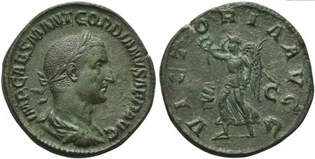 Gordian I (238), Sestertius, Rome, March - April AD 238; AE (g 19,48; mm 30;...