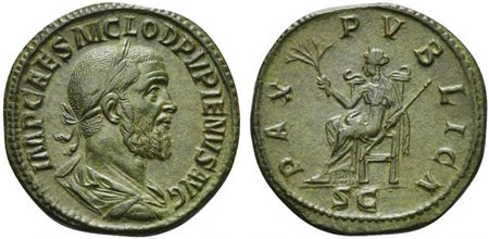 Pupienus (238), Sestertius, Rome, April - June AD 238; AE (g 19,91; mm 30; h...