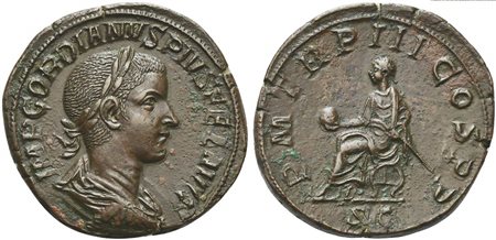 Gordian III (238-244), Sestertius, Rome, AD 240; AE (g 21,87; mm 32; h 1);...