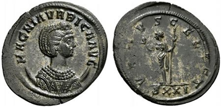 Magnia Urbica, Antoninianus struck under Carinus, Ticinum, AD 283-285; AE (g...