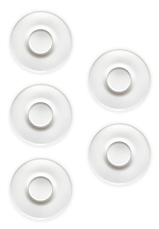 Gruppo di n.5 plafoni in perspex colore bianco, produzione italiana, nello...