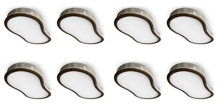Gruppo di 8 lampade a plafone produzione italiana. Con struttura in ottone e...