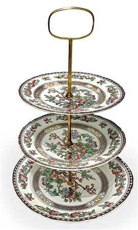 Centrotavola portafrutta in ceramica a tre alzate, WR Midwinter England...