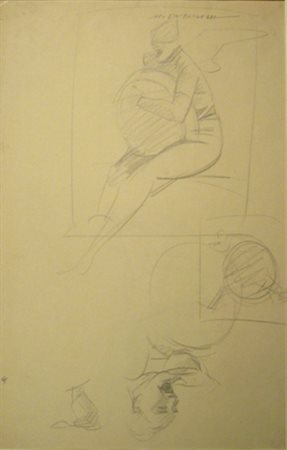 Dudovich Marcello Il tamburello matita su carta cm 32 x 50 firmato in alto a...