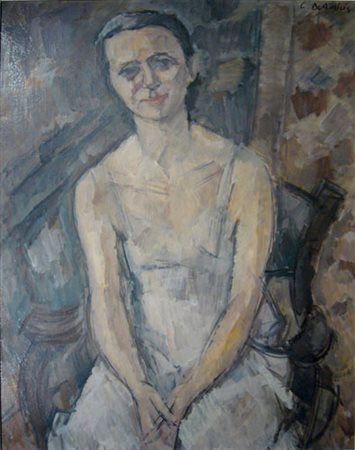 De Amicis Cristoforo Studio per ritratto Olio su tela cm 80,5 x 101 Firmato...