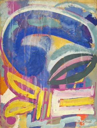 Sironi Mario "Flora" Tempera su carta intelata cm 30 x 40 anni '40 Firmata in...