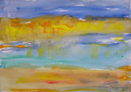 Corpora Antonio " Laguna di Marte " acquarello su carta cm 36 x 51 anno 1997...