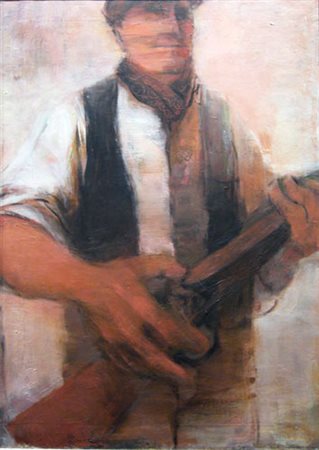 Bardi Mario "figura sicula" olio su tela cm 50 x 70 anno 1965 Firmata in...