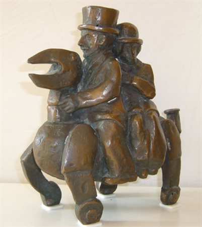 Borghese franz " coppia a cavallo " Bronzo cm 21x23,5x9,5 Firmato e numerato...
