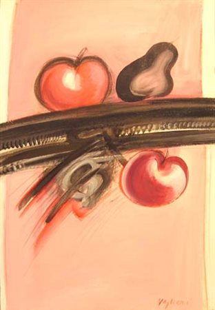 Vaglieri Tino Composizione Olio su carta cm 34 x 49,4 firmata in basso a...