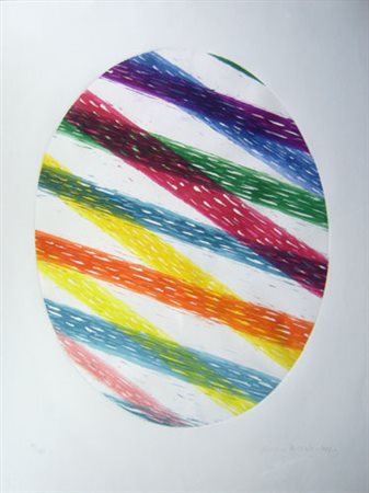 Dorazio Piero "composizione ovale" acquaforte acquatinta cm 56 x 76 anno 1987...