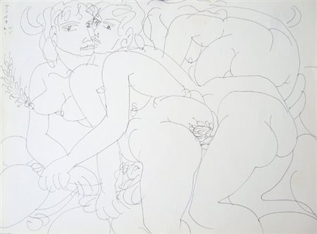 Zancanaro Tono " gli amanti " china su carta cm 27 x 20 anno 1964 Firmata e...