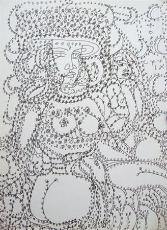 Zancanaro Tono " figura " china su carta cm 17,3 x 24 anno 1979 Firmata e...