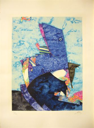 Dova Gianni " uccello " serigrafia cm 50 x 70 Firmata in basso a destra,...