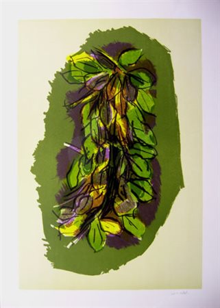Morlotti Ennio " vegetazione " litografia cm 50 x 70 Firmata in basso a...