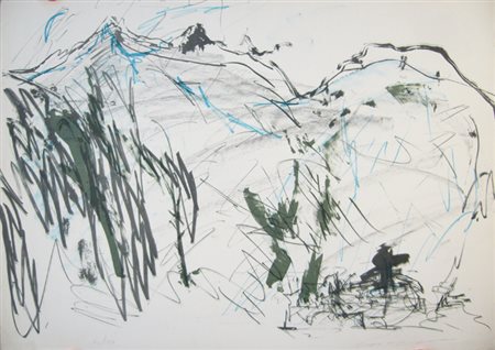 Treccani Ernesto "siepe" litografia cm 50 x 70 firmata in basso a...