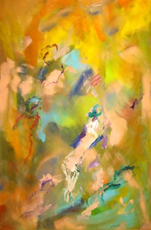 Treccani Ernesto "Figura" acrilico su tela cm 35 x 50 anno 2005 firmato in...