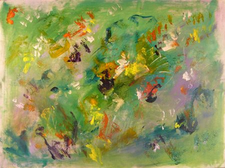 Treccani Ernesto " siepe " olio su tela cm 80 x 60 firmato in basso a destra,...