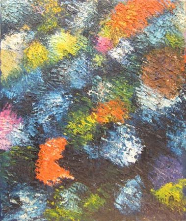 Pedrini Alessandro " astrazione/gioco di luci " olio su tela cm 50 x 60 anno...