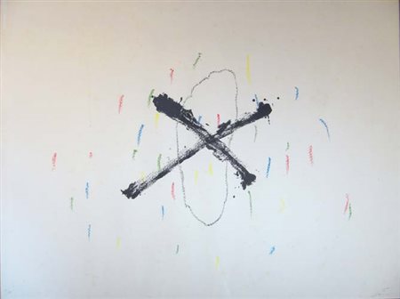 Tapiès Antoni " senza titolo " litografia cm 76 x 56,7 firmata in basso a...