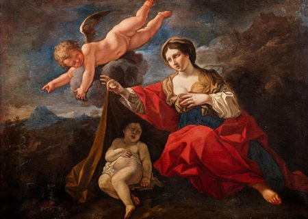 Scuola romana, secolo XVIII - Agar e Ismaele