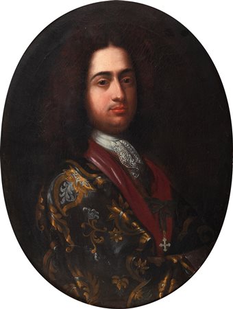 Scuola dell'Italia settentrionale, fine secolo XVII - Ritratto di aristocratico a mezzo busto, con insegna dell'Ordine dei Santi Maurizio e Lazzaro