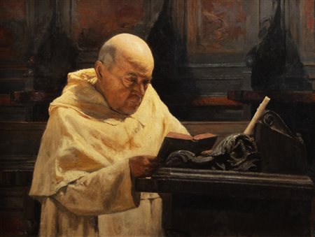 Salvatore Marchesi (Parma 1852-Parma 1926)  - Frate domenicano che legge