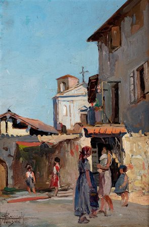 Angelo Landi da Salò (Salò 1879-1944)  - "Piazzetta di Salò"