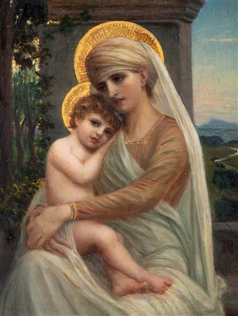 Napoleone Parisani (Camerino 1854-Roma 1932)  - Madonna con Bambino