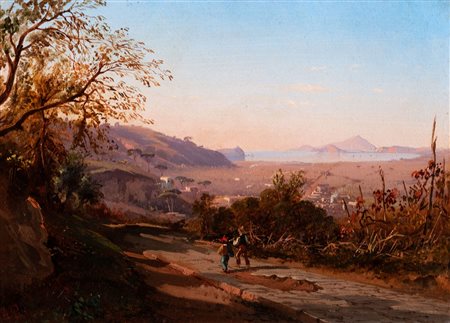 Anton Sminck van Pitloo (Arnhem 1790-Napoli 1837)  - Veduta della pianura di Bagnoli