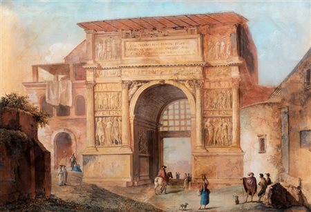 Xavier Della Gatta (fine XVIII-inizi XIX secolo) - Benevento, l'Arco di Traiano