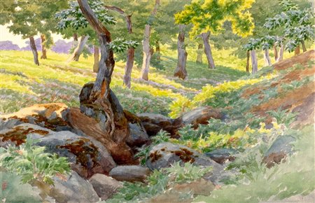 Ettore Ferrari (Roma 1845-1929)  - Coppia di acquerelli