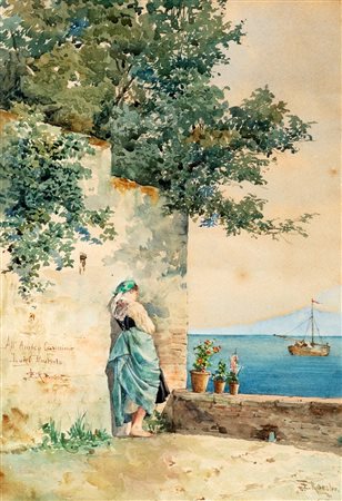 Ettore Roesler Franz (Roma 1845-1907)  - Malinconia d'estate