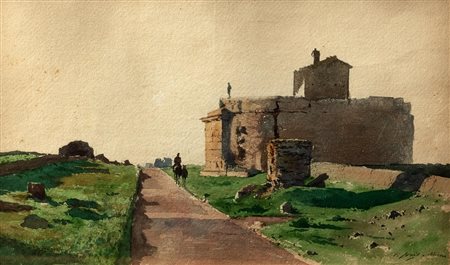 Pio Joris (Roma 1843-1921)  - Roma, lungo la via Appia Antica