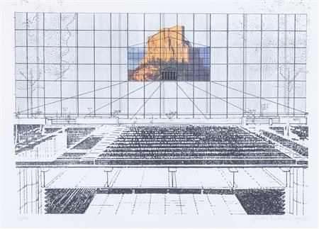 GIULIO PAOLINI (Genova 1940) “Senza titolo”, 1982. Litografia a colori su...