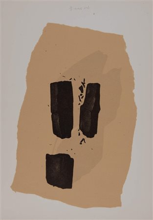 PIERO MANAI (Bologna 1951 – 1988) “Senza titolo”. Litografia a collage su...