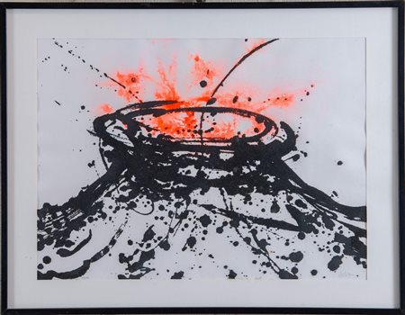 GILBERTO ZORIO (Andorno Micca 1944) “Stromboli”, 1986. Litografia a colori su...