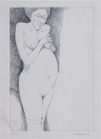 KARL PLATTNER (Malles Venosta 1919 – Milano 1986) “Figura”, 1976. Incisione...