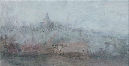 NORMA MASCELLANI (Bologna 1909 – 2009) “San Luca”. Olio su tavola. Cm...