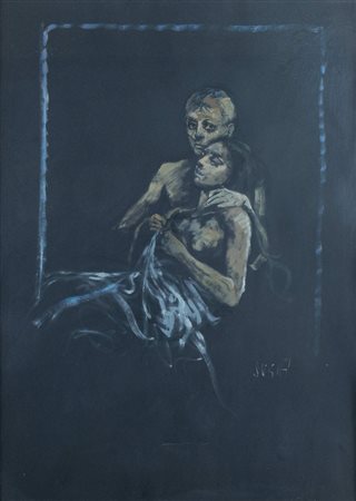 ALBERTO SUGHI (Cesena 1928 - Bologna 2012) "Senza titolo". Tecnica mista su...