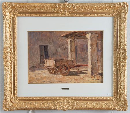 OSVALDO CURANDAI (Firenze 1931 – 2019) “Senza titolo”. Olio su cartone. Cm...