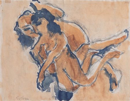 CARLO CORSI (Nizza 1879 – Bologna 1966) “Composizione di due figure”, 1945....