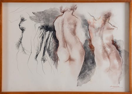 AUGUSTO MURER (falcade 1922 – Padova 1985) “Studio di figure”, 1981. Tecnica...