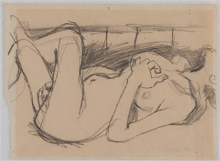 AFRO BASALDELLA (Udine 1912 – Zurigo 1076) “Nudo femminile”. Matita su carta....