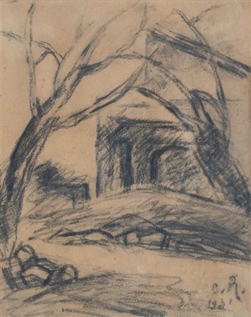 OTTONE ROSAI (Firenze 1895 - Ivrea 1957) “Paesaggio”, 1931. Grafite/gessetto...