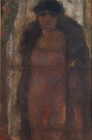 CARLO CORSI (Nizza 1879 – Bologna 1966) “Figura con pelliccia”, 1929 circa....